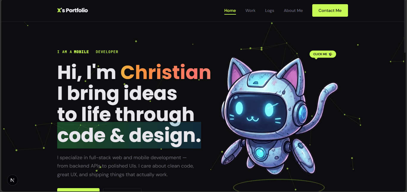 Screenshot of Website - My Portfolio